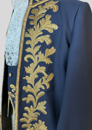 Men’s Rococo Blue Victorian Suit Customized 3Pc Embroidered 18th Century Venetian Carnival Costume