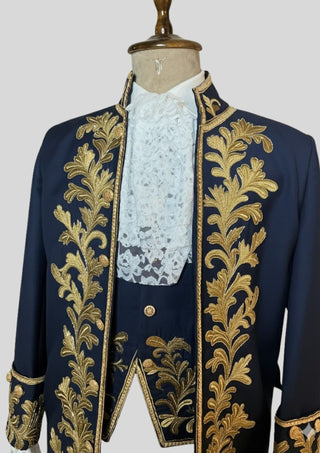Men’s Rococo Blue Victorian Suit Customized 3Pc Embroidered 18th Century Venetian Carnival Costume