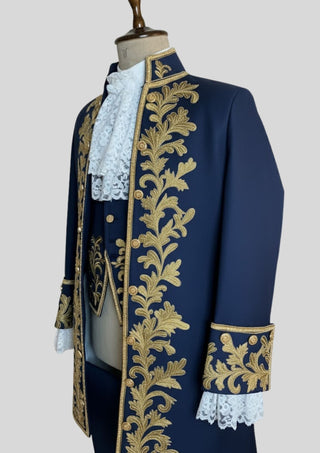 Men’s Rococo Blue Victorian Suit Customized 3Pc Embroidered 18th Century Venetian Carnival Costume