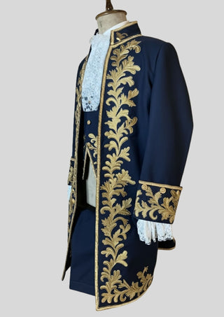 Men’s Rococo Blue Victorian Suit Customized 3Pc Embroidered 18th Century Venetian Carnival Costume