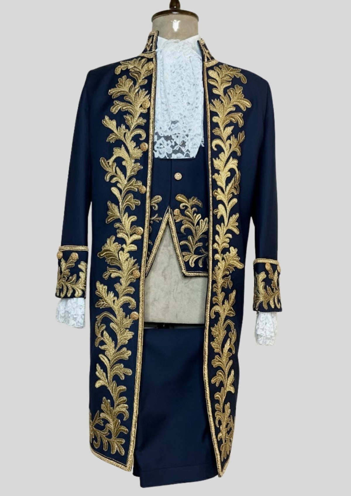 Men’s Rococo Blue Victorian Suit Customized 3Pc Embroidered 18th Century Venetian Carnival Costume
