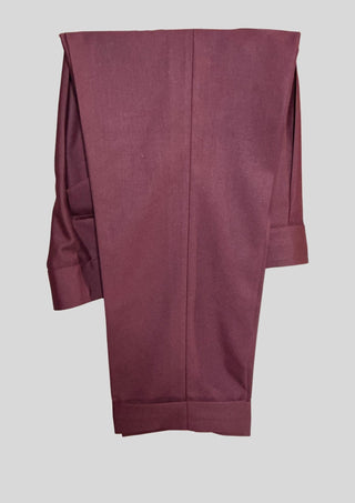 Men’s Wine Color 3-Piece Suit with Cropped Jacket Matching Waistcoat Set Wedding Party Attire