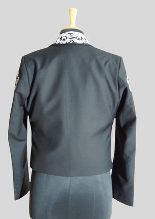Men’s Black Mariachi Charro Suit with Silver Embroidery – 3 Piece Custom Outfit