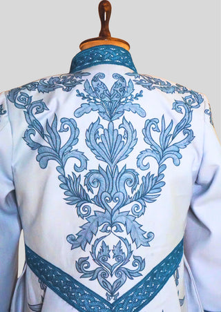 Men’s Rococo Embroidered 3-Piece Suit – Sky Blue Royal Historical Costume