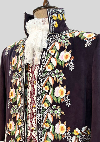 Men’s Wine Rococo 4-Piece Suit – Embroidered Vintage Coat with Waistcoat & Breeches | Baroque Wedding, Royal Costume