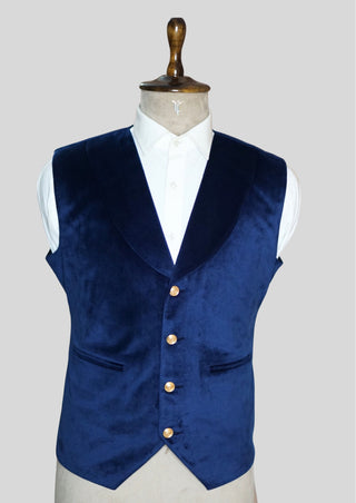 Men Blue Velvet Rococo Suit – Gold Embroidered Cape Theatrical Costumes Groom Suit
