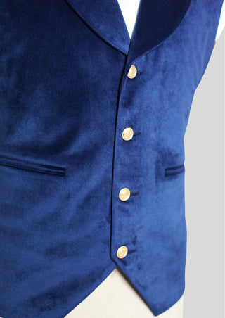 Men Blue Velvet Rococo Suit – Gold Embroidered Cape Theatrical Costumes Groom Suit