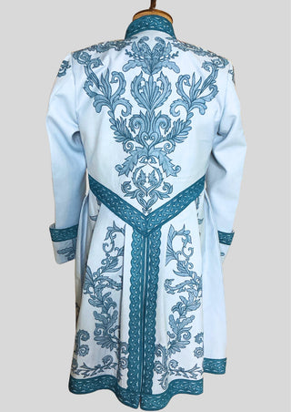 Men’s Rococo Embroidered 3-Piece Suit – Sky Blue Royal Historical Costume