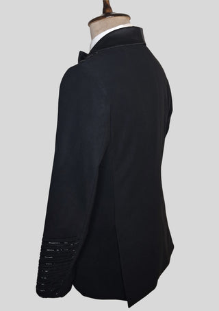 Men’s Black Embroidered Tuxedo Suit – 2 Piece Designer Cocktail & Groom Wear
