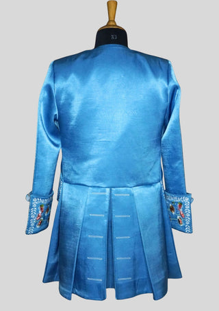 Women’s Satin Sky Blue Rococo 3-Piece Embroidered Suit 18th Century Carnival Costume
