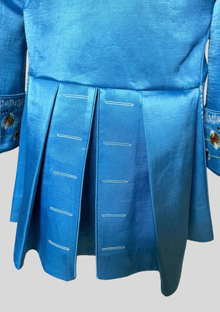 Women’s Satin Sky Blue Rococo 3-Piece Embroidered Suit 18th Century Carnival Costume