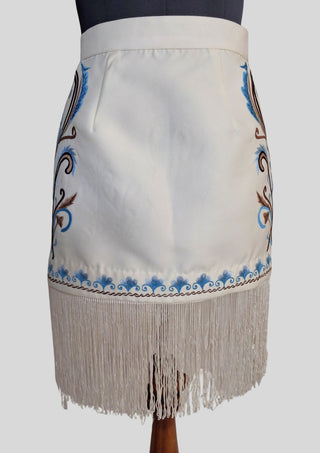 Women’s Ivory Embroidered 3-Piece Country Western Suit with Fringe Country Wedding Party Attire