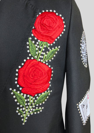 Men Black Embroidered Country Western Blazer – Customizable Handcrafted Jacket for Weddings, Parties & Groom Wear
