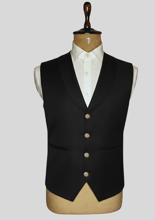 Men’s Black Rococo 4-Piece Embroidered Suit Blazer with Waistcoat, Pants & Long Cape | Royal Theme Carnival Outfit