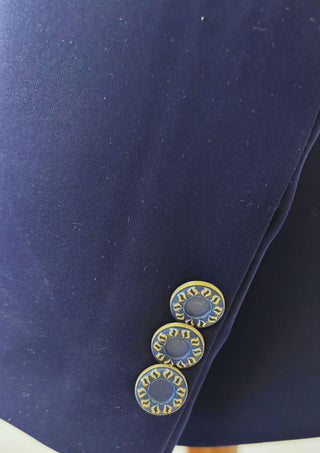 Men’s Navy Blue Floral Embroidered Tuxedo Blazer Wedding & Evening Party Wear