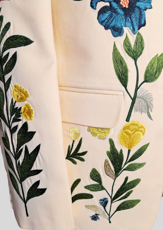 Men’s Ivory Embroidered 2 Piece Suit – Sun & Eagle Western Art Design Wedding Party Outfit