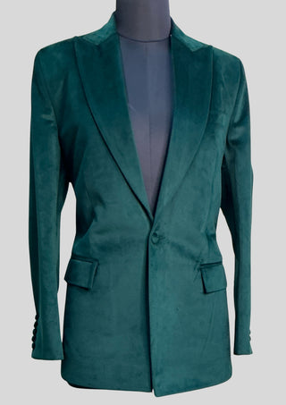 Women’s Emerald Green Velvet 2 Piece Suit with Blazer & Skirt – Elegant Party & Evening Wear