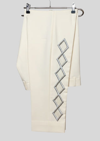 Men’s Ivory Rococo 4-Piece Suit – Embroidered Blazer with Waistcoat, Pants & Long Cape | Royal Theme, Groom & Costume Wear