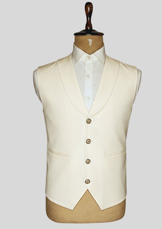 Men’s Ivory Rococo 4-Piece Suit – Embroidered Blazer with Waistcoat, Pants & Long Cape | Royal Theme, Groom & Costume Wear
