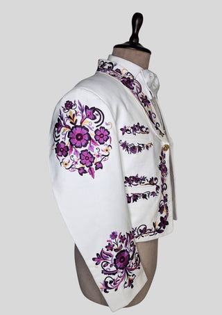 Men’s Customized Ivory Mariachi 3 Piece Embroidered Charro Wedding Groom Suit