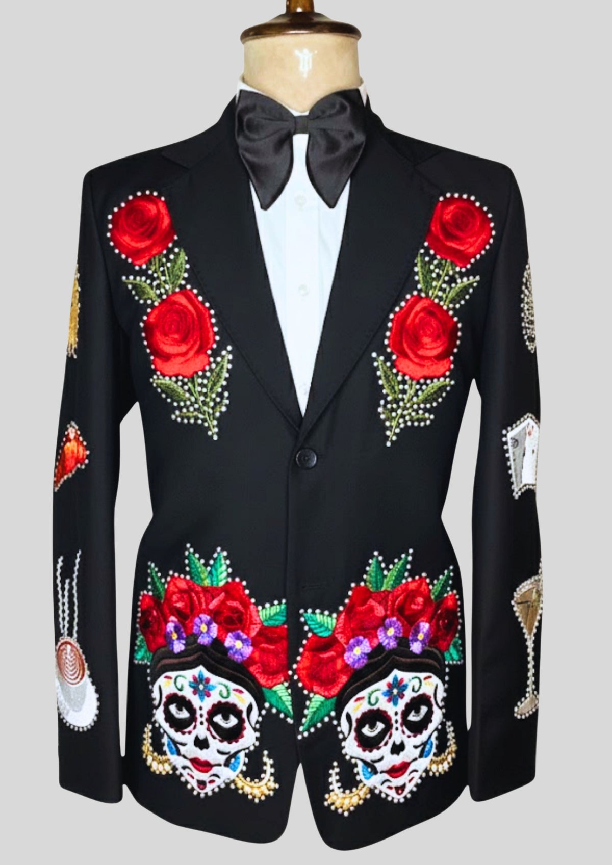 Men Black Embroidered Country Western Blazer – Customizable Handcrafted Jacket for Weddings, Parties & Groom Wear