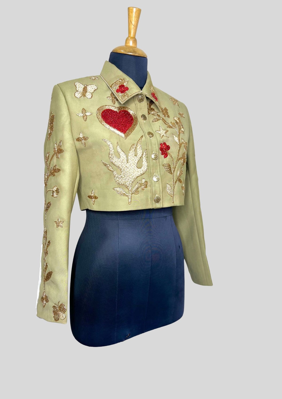 Country Western Women Embroidered Green Cowgirl Fringed Wedding Jacket Cocktail Attire