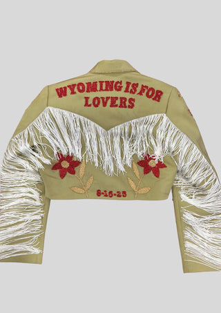 Country Western Women Embroidered Green Cowgirl Fringed Wedding Jacket Cocktail Attire