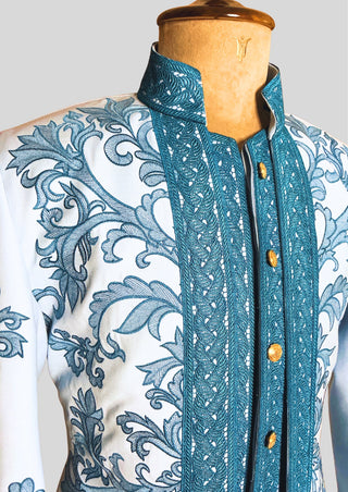 Men’s Rococo Embroidered 3-Piece Suit – Sky Blue Royal Historical Costume