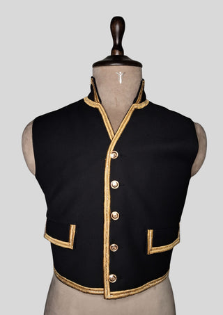 Men’s Black18th Century 3 Piece Rococo Embroidered Suit Theme Wedding Venice Carnival Outfit