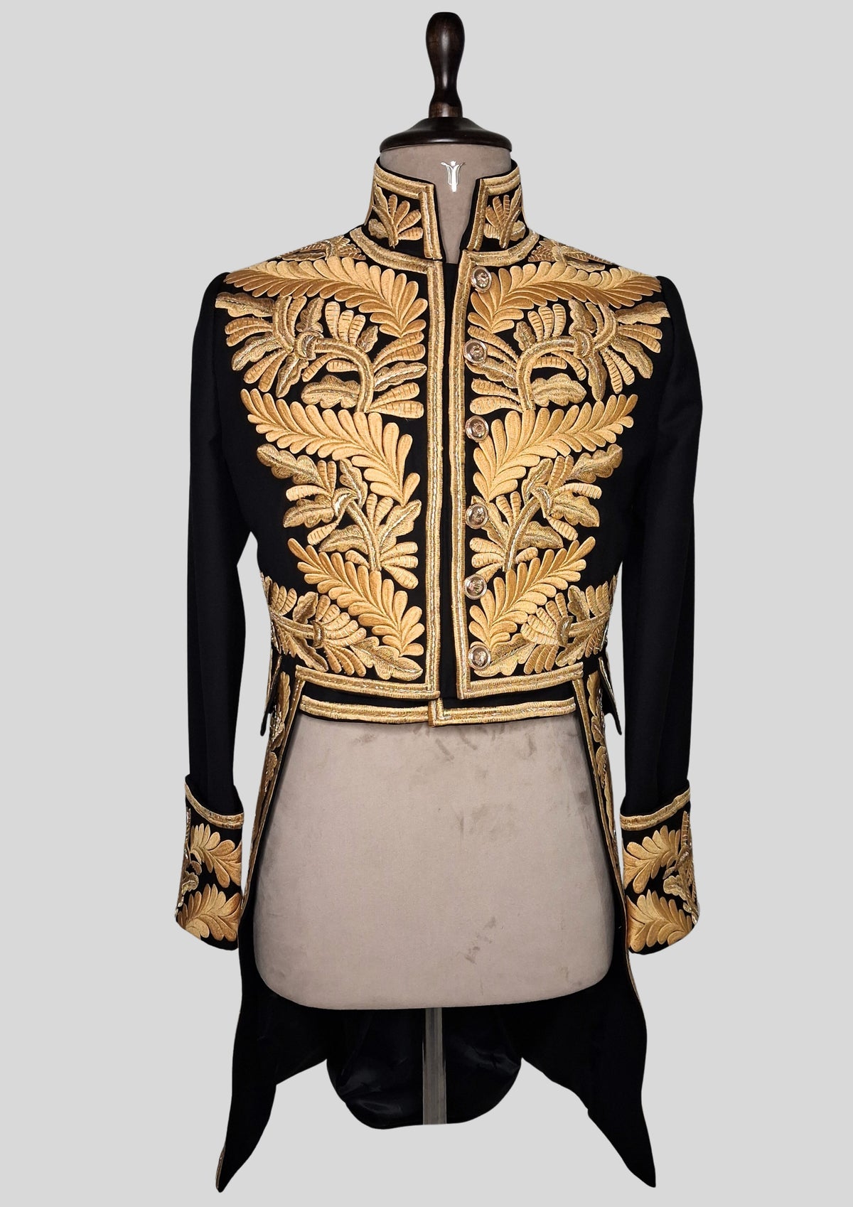 Men’s Black18th Century 3 Piece Rococo Embroidered Suit Theme Wedding Venice Carnival Outfit