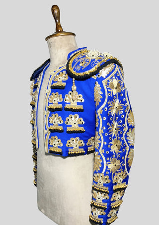 Men's Customized Blue Matador Bolero Jackets Costume Spanish Carnival Otfit
