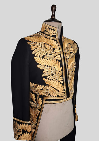 Men’s Black18th Century 3 Piece Rococo Embroidered Suit Theme Wedding Venice Carnival Outfit