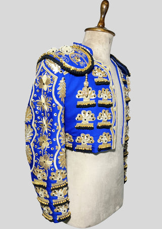 Men's Customized Blue Matador Bolero Jackets Costume Spanish Carnival Otfit