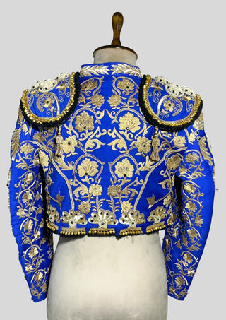 Men's Customized Blue Matador Bolero Jackets Costume Spanish Carnival Otfit