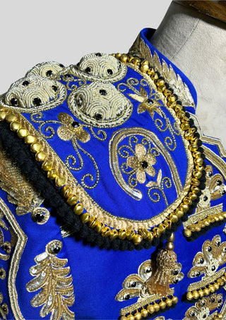 Men's Customized Blue Matador Bolero Jackets Costume Spanish Carnival Otfit