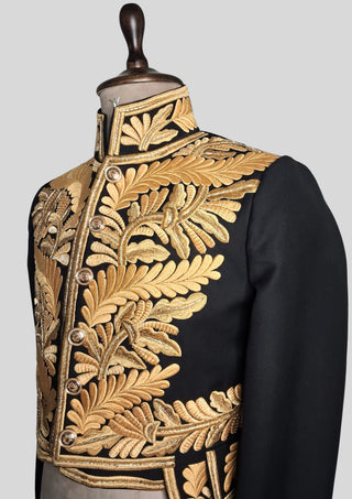 Men’s Black18th Century 3 Piece Rococo Embroidered Suit Theme Wedding Venice Carnival Outfit