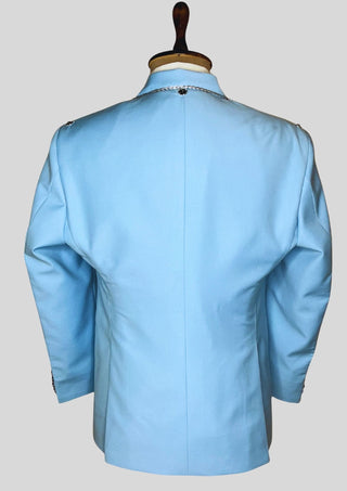 Men Powder Blue 4Pc Vintage Styled History Suits for Wedding Theatre Carnival Attire