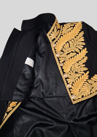 Men’s Black18th Century 3 Piece Rococo Embroidered Suit Theme Wedding Venice Carnival Outfit