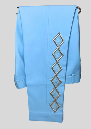 Men Powder Blue 4Pc Vintage Styled History Suits for Wedding Theatre Carnival Attire