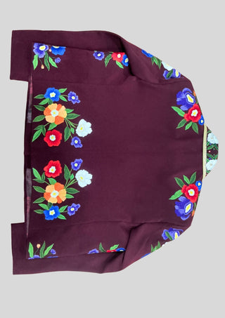 Women’s Maroon Floral Embroidered 2 Piece Suit – Handcrafted Western Blazer & Pant Set