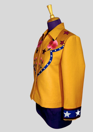 Women’s Mustard Country Western Embroidered 2 Piece Suit Country Girl Style