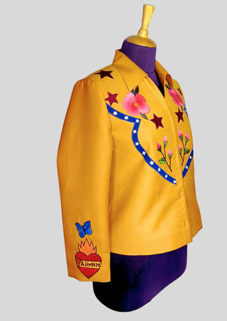Women’s Mustard Country Western Embroidered 2 Piece Suit Country Girl Style