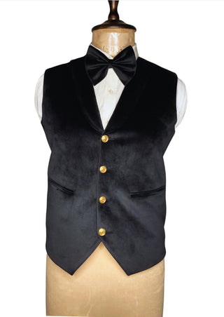 Men Black Velvet Rococo Suit – Gold Embroidered Cape Theatrical Costumes Groom Suit