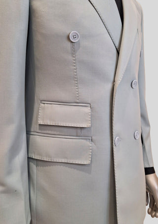 Men’s Light Grey 2 Piece Double Breasted Suit Modern Formal & Wedding Wear