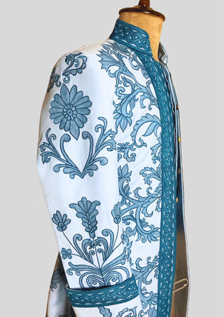 Men’s Rococo Embroidered 3-Piece Suit – Sky Blue Royal Historical Costume