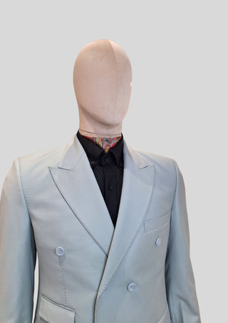 Men’s Light Grey 2 Piece Double Breasted Suit Modern Formal & Wedding Wear