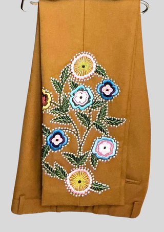 Country Western Floral Embroidered 3 Piece Men Country Groom Wedding Suit