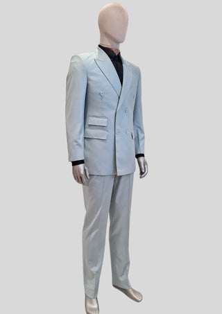 Men’s Light Grey 2 Piece Double Breasted Suit Modern Formal & Wedding Wear