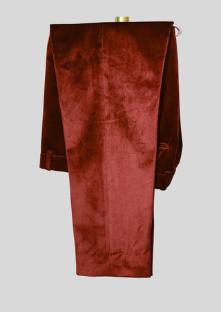 Men;s Maroon Velvet 4 Piece Embroidered Rococo Suit For Carnival Party Outfit