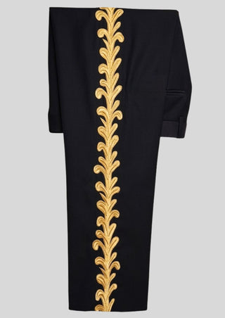 Men Custom Black Mariachi Charro Suit Gold Embroidered Mexican Outfit